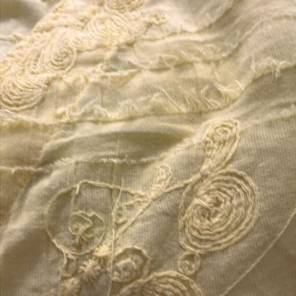 Cottonseed Vintage Button Front Embroidered with Frayed look Oversized USA SZ M - Picture 7 of 7